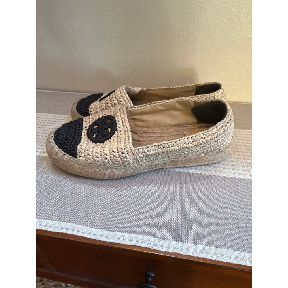 Tory Burch Espadrilles in Tan and Black Raffia size 6 - Picture 5 of 7
